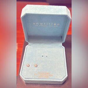 unwritten stud earrings, never worn